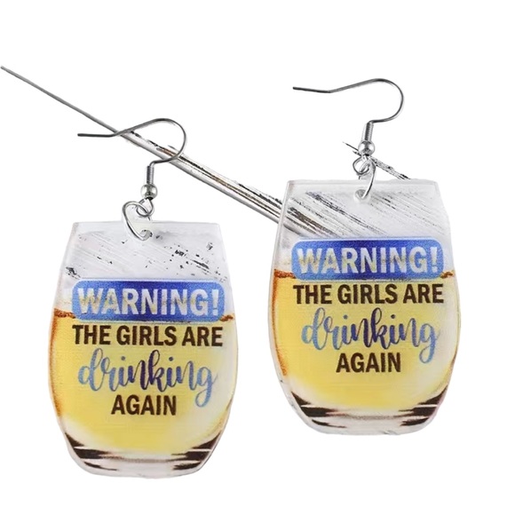Acrylic Beer Glass Drop Earrings - Picture 2 of 5